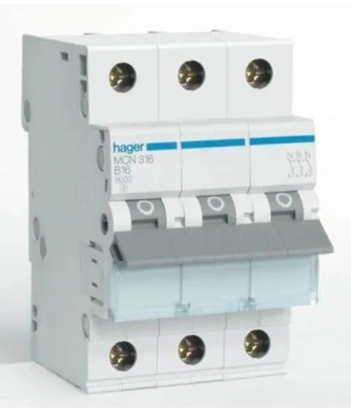 Hager Jistič 3P 16A C Typ 6kA