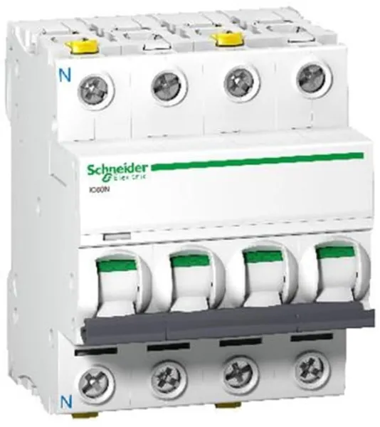 Schneider Electric Acti9 iC60N 3P-N 16A Dvojitá svorka C-charakteristika 6/10kA 230V Šířka 72mm
