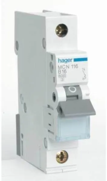 Hager Automatický jistič 1P 16A C char 6kA