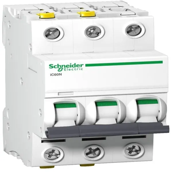 Schneider Electric Acti9 iC60N 3P 32A Dvojitá svorka C-charakteristika 6/10kA 230V Šířka 54mm