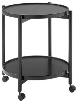 Thomsen Furniture James servírovací stolek - černě mořený dub - Ø 50 cm