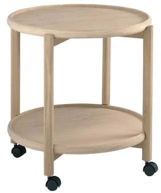 Thomsen Furniture Hudson servírovací stolek - Dub/Dub - Lakovaný dub - Ø55 cm