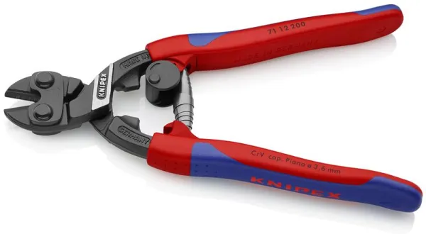 Knipex CoBolt® Kompaktní štípací kleště černě atramentované, se štíhlou vícesložkovou rukojetí 200 mm