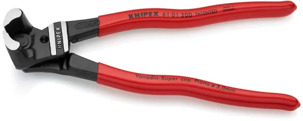 Knipex Štípací kleště s vysokým převodem, černě atramentované, potažené plastem 200 mm