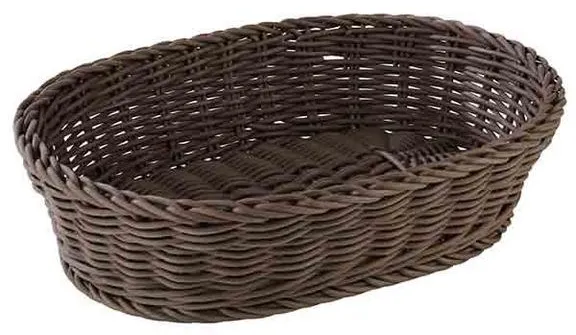 Vyřazeno: Košík na chléb, oválný, černý plastový výplet, 32x23xH7 cm