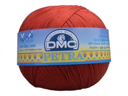 DMC Petra č. 5 Háčkovací příze Jednobarevná 5355 Rezavě červená