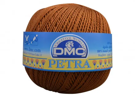 DMC Petra č. 8 Háčkovací příze Jednobarevná 5434 Zlatohnědá