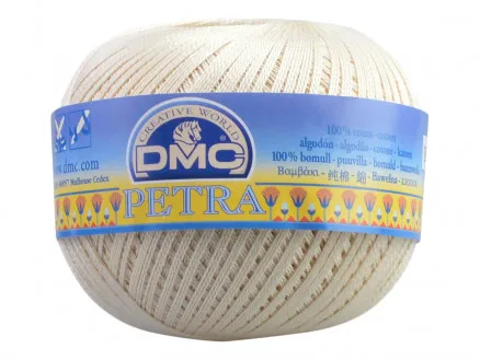 DMC Petra č. 8 Háčkovací příze Jednobarevná ECRU Přírodní