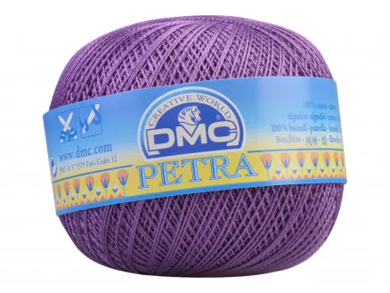 DMC Petra č. 8 Háčkovací příze Jednobarevná 53837 Fialová