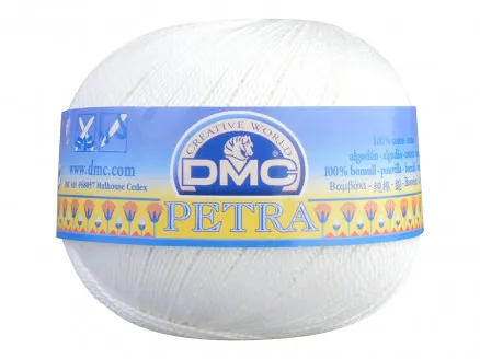 DMC Petra č. 8 Háčkovací příze Jednobarevná 54460 Přírodní bílá