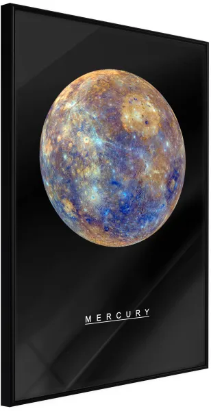 ARTGEIST Plakát s rámem - The Solar System: Mercury Zlatá s paspartou 30x45
