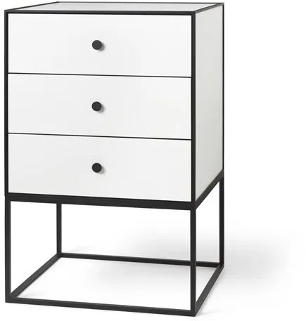 Audo Frame 49 Odkládací stolek se 3 zásuvkami Bílý