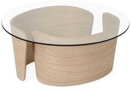 Konferenční stolek Sibast Furniture No 7 Lounge Ø70 Nízký Bílý olejovaný dub/Sklo