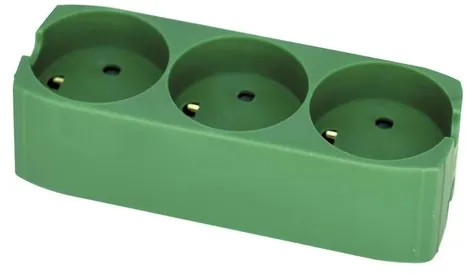 Gripo prodlužovací zásuvka se 3 výstupy a uzemněním, zelená