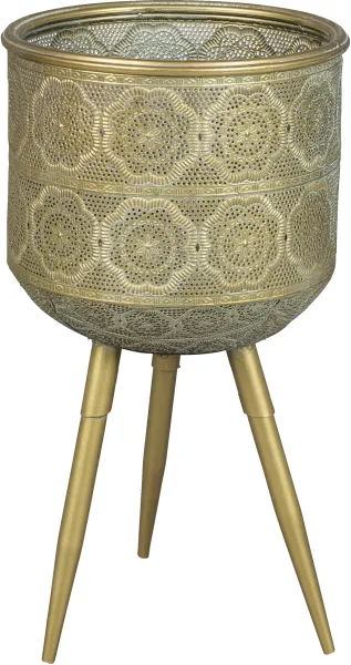 DUTCHBONE Botanický květináč M - mosaz železo