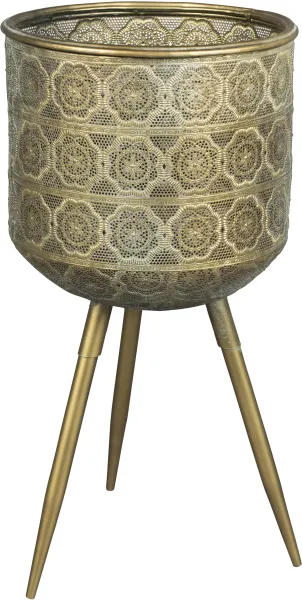 DUTCHBONE Botanický květináč L - mosaz železo