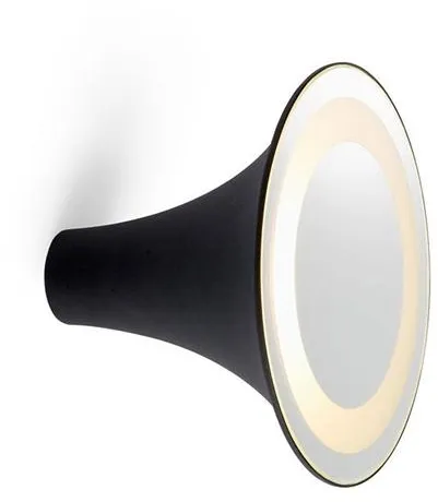 Trizo 21 Sirens Nástěnná lampa Černá + Matné bílé sklo + Malé zrcadlo