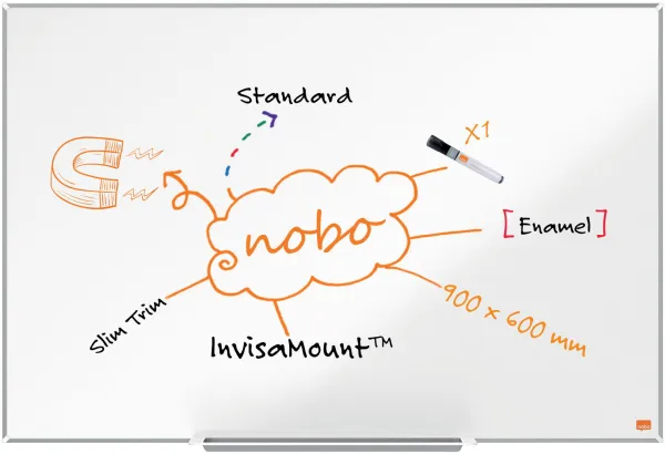 Nobo Impression Pro smaltovaná bílá tabule 90x60 cm bílá