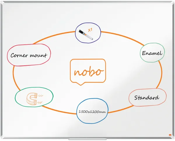 Nobo Premium Plus smaltovaná bílá tabule 150x120cm bílá