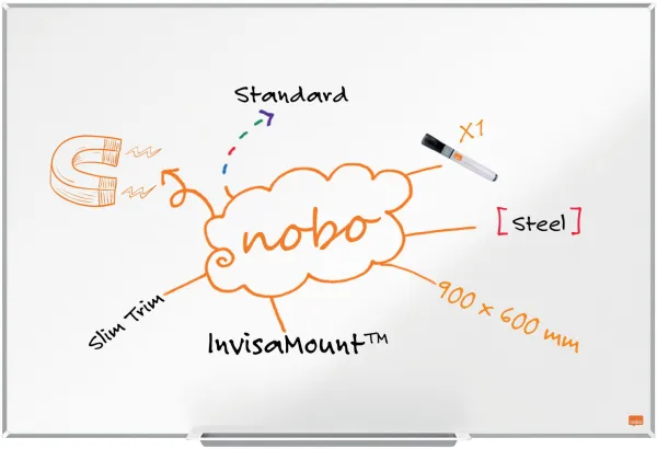 Nobo Impression Pro ocelová bílá tabule 90x60 cm bílá
