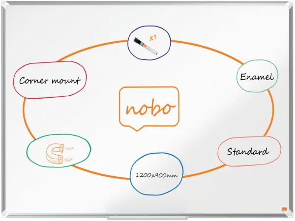 Nobo Premium Plus smaltovaná bílá tabule 120x90 cm bílá