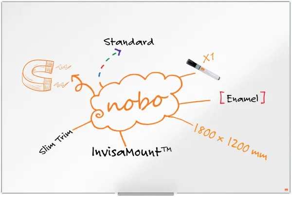 Nobo Impression Pro smaltovaná bílá tabule 180x120cm bílá