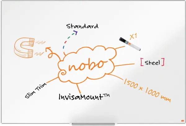 Nobo Impression Pro ocelová bílá tabule 150x100cm bílá